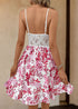 New Hollow Ruffled V-neck Splicing Suspender Dress